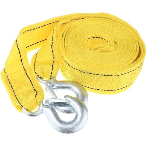 4meters 5 Tons Towing Strap Tow Rope Nylon Road Recovery Trailer Belt - Yellow