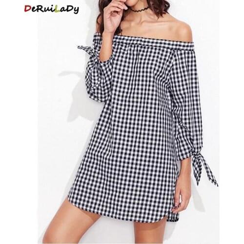 Модные платья в клетку DeRuiLaDy China At AliExpress