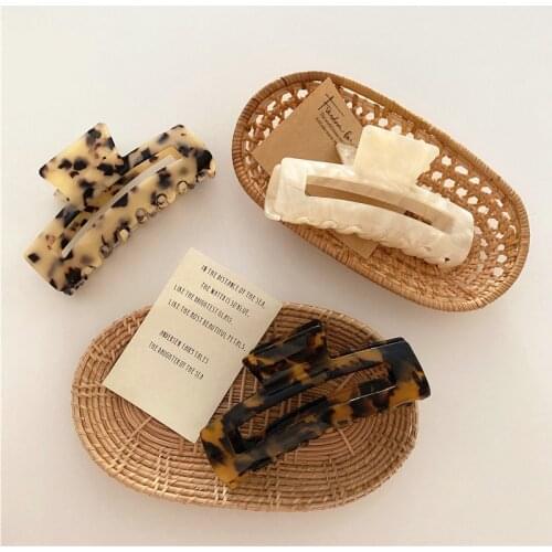 FFLACELL 2021 New Elegant Leopard Print Grab Clip Large Acetate Hair Clip Crab Hair Claws Make for Women Girl Hair Accessories