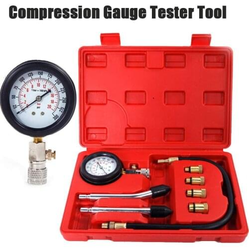 New Rapid Type Pressure Gauge Tester Kit Motor Auto Petrol Gas Engine Cylinder Compression Gauge Tester Tool Car Diagnostic Tool