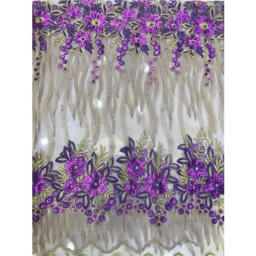 Exquisite multi-color tulle embroidery with beautiful laminated flowers, suitable for fashionable ladies' party dresses