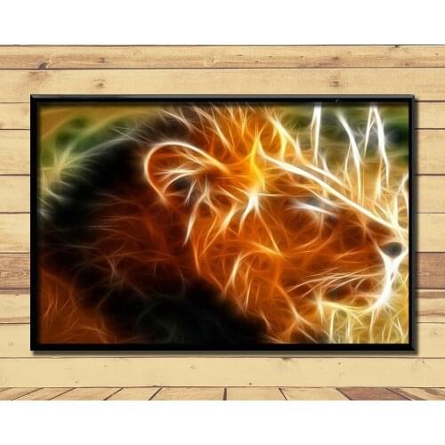 Lion King Of Animal Ferocious (5) Wall Posters Prints Silk Art Painting For Home Wall Bedroom Decor