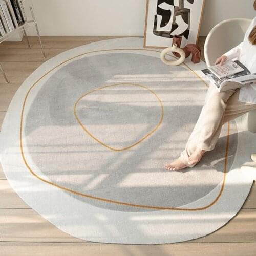 Japanese Style Carpet Wabi Sabi Home Decor Carpet Modern Abstract Fluffy Round Rug Carpet For Living Floor Rug Kids Bedroom Mat