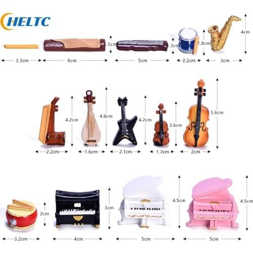 Creative Varied Miniature Music Instrument Resin Mini Violin Dollhouse Decorative Ornaments Crafts DIY Home Music House Bar