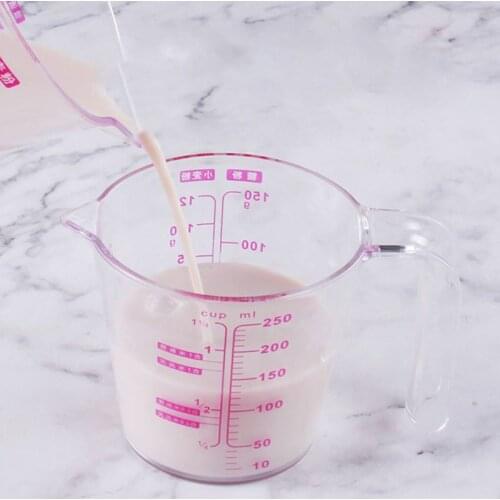 250/500ml Graduated Clear Plastic Measuring Cup for Jug Pour Spout Liquid Measurement Container Kitchen Supplies