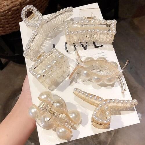 New Pearl Hair Clips Crab Fashion Hair Claws for Girls Barrettes Hairpins Headwear Hairgirps Hair Accessories for Women