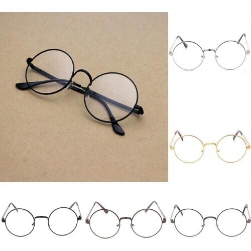 Spectacle Frame Round Glasses Frame Metal Decorative Glasses Popular Flat Mirror Retro Colorful Eyewear Trend Fashion Eyeglasses