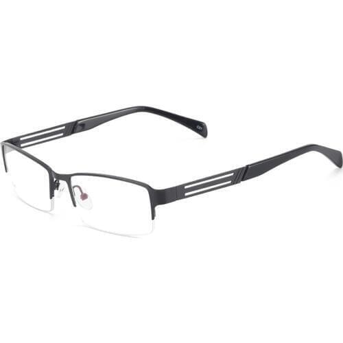 Visionect Men Metal Half Rim Prescription Eyeglass Frame Rectangular Glasses For Optical Lenses Myopia Reading Progressive