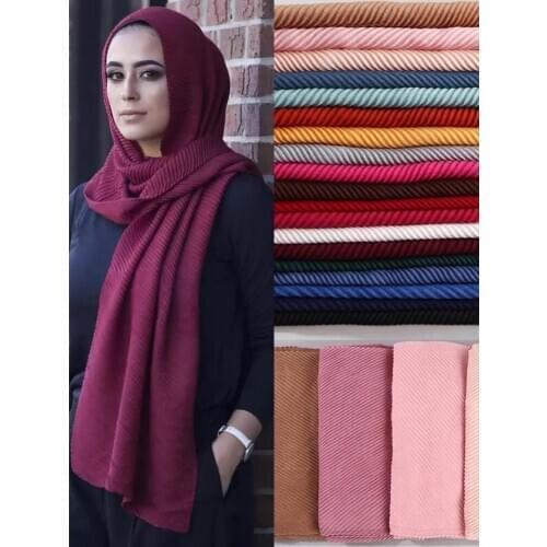 Wholesale price of new fashion twill wrinkle scarf cotton hemp Muslim headscarf lady bag headscarf muslim turban cotton hijab