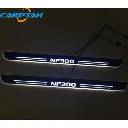 Trim Pedal Car Exterior Parts LED Door Sill Scuff Plate Pathway Dynamic Streamer light For Nissan NP300 Navara 2015 - 2018