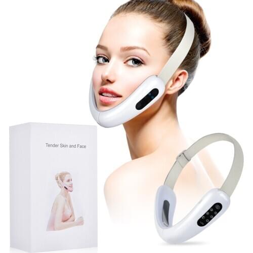 Chin V-Line Up Lift Belt Machine LED Photon Therapy Face Slimming Vibration Massager Facial Lifting Device V Face Gift Friend