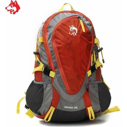 30L outdoor camping hiking backpack china quality Red/Yellow/Green adventure sport male & female climbing mountaineering bag