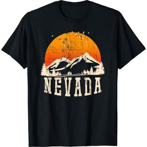 Retro Nevada Mountains Graphic Image Souvenir US State Pride T-Shirt
