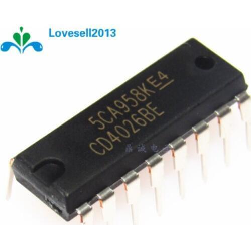5 Pcs CD4026 CD4026BE 4026 IC CMOS Counters Decade/Divider DIP-16