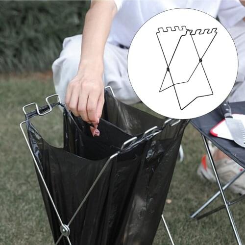 Folding Trash Bag Holder Stand Garbage Hanging Rack Sorting Storage Kitchen