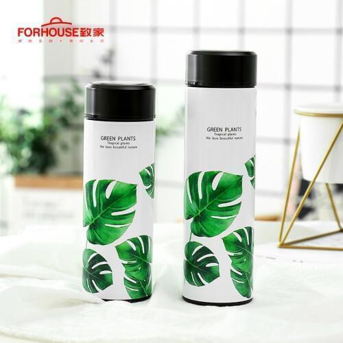 350ml/500ml Thermos Coffee Vacuum Flask 304 Stainless Steel Leaves Drink Water Bottle Termos Thermo Cup Mug Travel