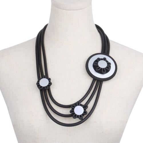 YD&YDBZ New Metal Flower Pendant Necklaces For Wome Ethnic Multilayer Rubber Rope Jewelry Necklace Vintage Party Festival Gift