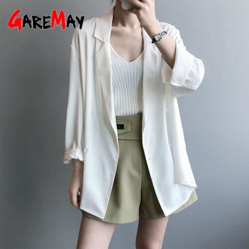 2021 Summer Women Long Sleeve Oversize Loose Elegant Casual Korean Fashion Womens Blazer Female Thin Sun Protection Jacket Coat