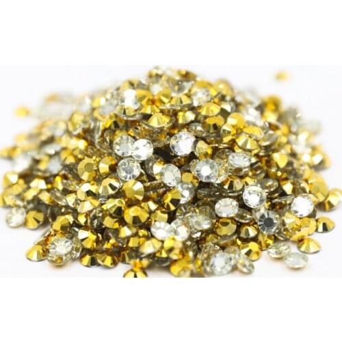 Gold Hematite Color 3~6mm Flatback стразы Resin Non hotfix Rhinestones in Bulk Package Plastic Nail Art Decoration for Garment