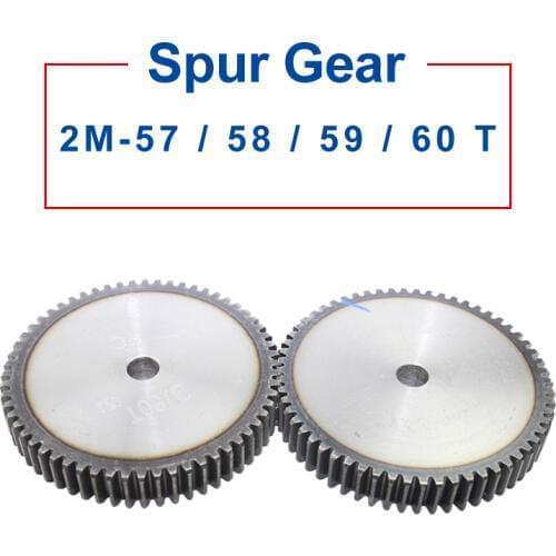 1 Piece spur Gear 2M57/58/59/60T Process Hole 16 mm motor gear Low Carbon Steel Material pinion gear Total Height 20 mm