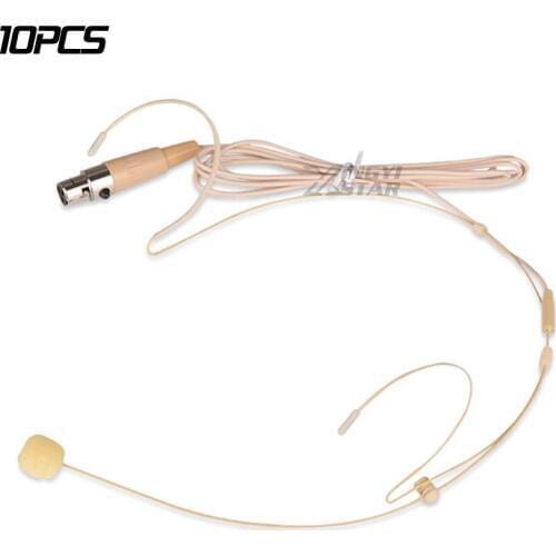 10Pcs Mini XLR 3 Pin TA3F Earset Headworn Headset Microphone For SAMSON Karaoke Wireless Bodypack Transmitter UB7 UR7 PXD2 AR300