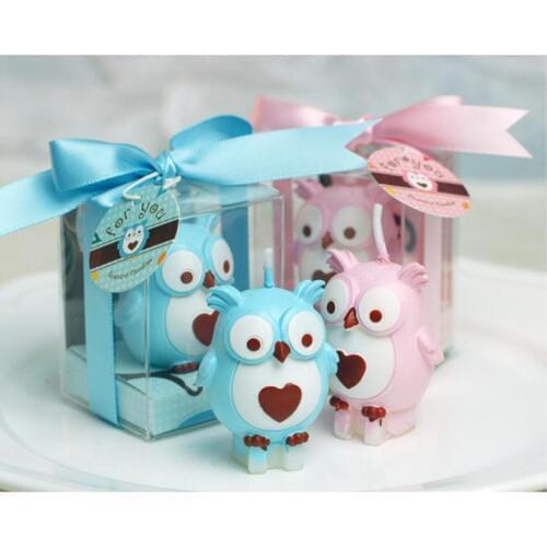 100pcs/lot Baby Shower Favors Birthday Party Owl Candle Gifts Wedding Party Decoration Souvenirs SN1137