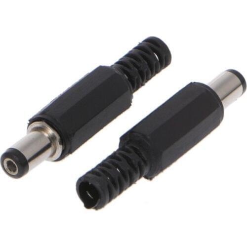 2Pcs 5.5x2.1mm DC Male In-Line Plug Socket Jack Connector Adapter Plastic Cover