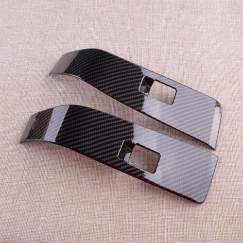 2Pcs/Set Black Interior Rear Door Window Lift Regulator Cover Carbon Fiber Style Fit For Toyota Tacoma 2016 2017 2018 2019 2020