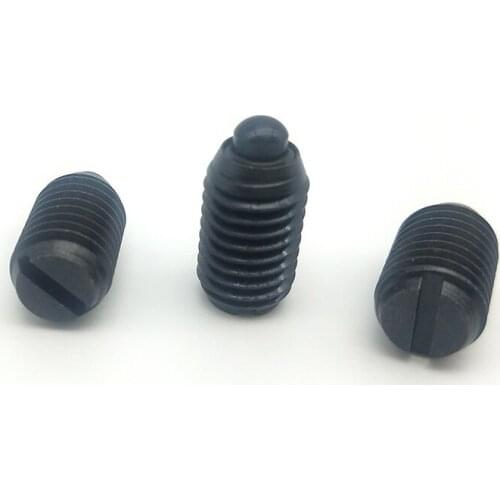 2pcs M4-M16 Slotted latch head pins positioning screw telescopic convex pin spring plunger bolt black color 9mm-24mm long