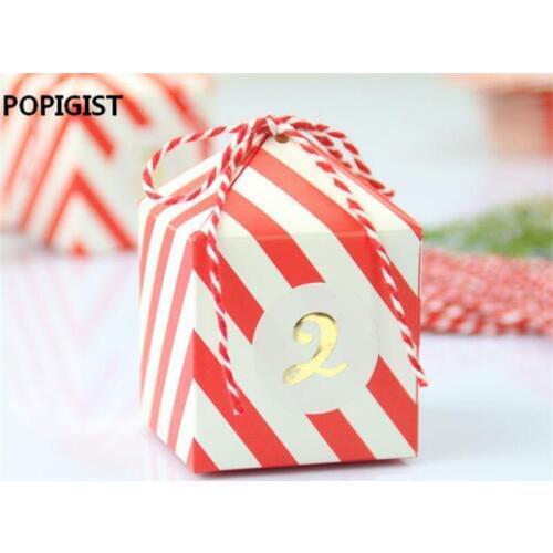 2018 Creative Red & White Striped Party Paper Gift Box Wedding Favors Candy Boxes Bomboniera With Ropes baby shower favor box