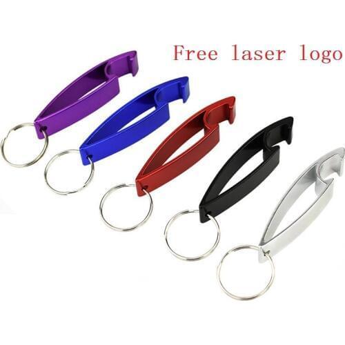 300pcs Bottle Opener Key Chain Chain Portable Metal Beer Bar Open Bottle Tool Summer Beverage Beer Accessories Free laser logo