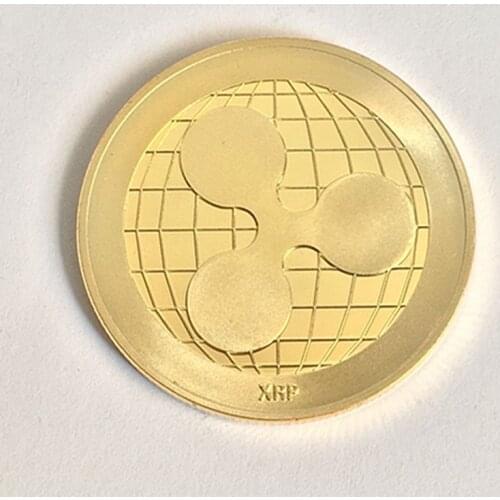 50 pcs The Ripple XRP internet theme badge 24K real gold plated Ripple 40 mm souvenir coin