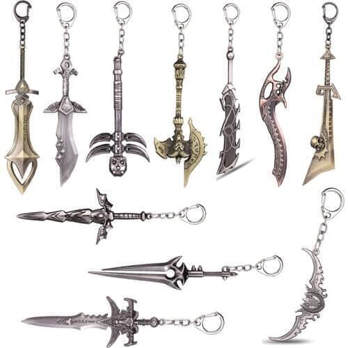 Game Jewelry Small Weapon Sword Model Key Ring Alloy Pendant Keychain For Fans Souvenir Jewelry Gift