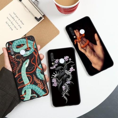 Snake Flower Animal Case For Huawei Honor 10X 10i 10 20 30 30S 9X 9 Lite Pro Play 9A 9C 9S 8X 8A Nova 8 SE 5T 7 Pro Y7P Y8P Bags