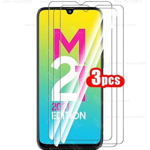 For samsung m21 2021 case 3pcs tempered glass for samsung galaxy m21 m 21 21m 2021 protective glass phone cover samsun glass