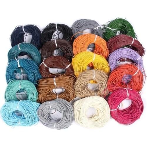 10m/lots 1mm Round Leather Wax Cord Thread Rope Cotton Cord Jewelry Making Necklace Bracelet Diy Accessories