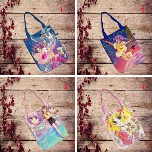 IVYYE Angel Girl Fashion Anime Foldable Canvas Shopping Bag Casual Shoulder Bags Customized Tote Handbag Lady Girls New