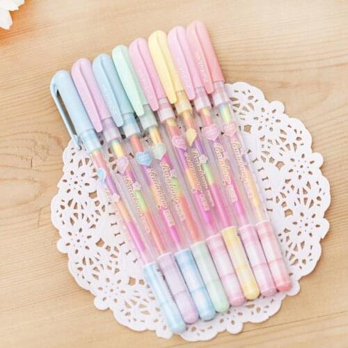 Korean Style Stationery Beautiful Colorful School Pens Writing Fashion Supplies Gel Pens Office Painting Pens Rain H9l9