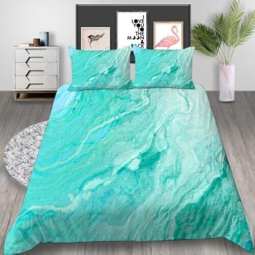 Thumbedding Marble Bedding Set King Fantasy Soft Blue 3D Duvet Cover Queen Twin Full Single Double Unique Design Bed Set