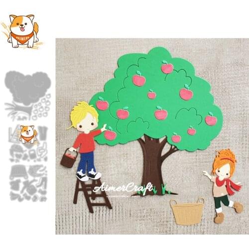 Farm Boy Girl Metal Cutting Dies Mold Knife Scrapbooking Stencil DIY Embossing Craft Die Cuts Card Making New Dies For 2021