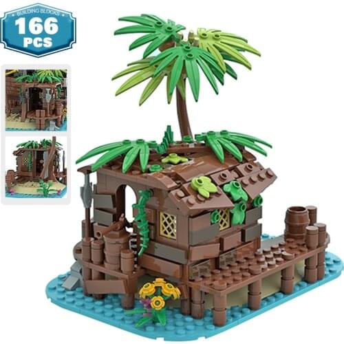 Moc Pirate Shed Irates Pirates Barracuda Bay for 21322 49016 Creator Expert Beach Hut Pirate Theme Series Ideas Model Toy Gift