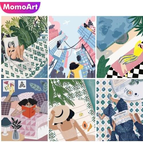 MomoArt 5D DIY Diamond Embroidery Girl Rhinestone Art Diamond Painting Portrait Diamond Mosaic Spring Wall Art Decorations