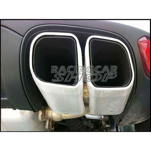 Stainless Steel Exhaust Tip Square Muffler Long Pipe Fit For Porsche Cayenne V6 Pipe 2011-2014 T057W
