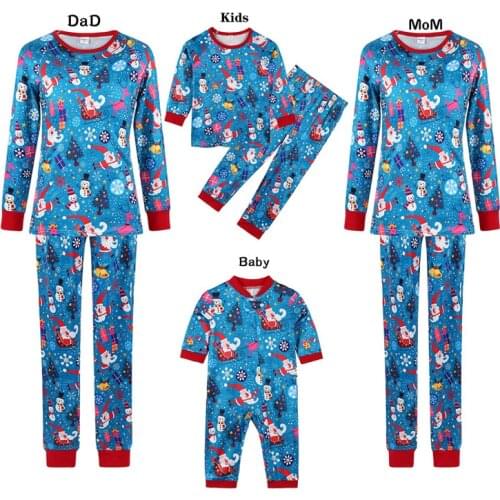 Matching Christmas Pajamas Parent-child Set/ Jumpsuit Long Sleeve Printed Tops and Pants Mom Daughter Clothes Family Look Set