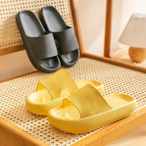 Women Thick Platform Slippers Summer Beach Eva Soft Sole Slide Sandals Leisure Men Ladies Indoor Bathroom Anti-slip Shoes