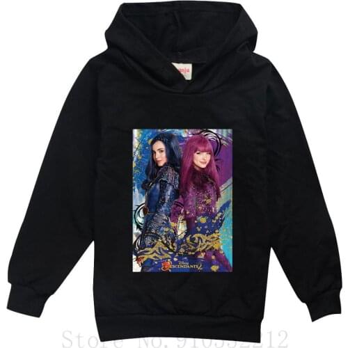 Disney Descendants 3 Hoodies Girls Long Sleeve Pullover Autumn Spring Cute Sweatshirt And Hoody Girls Hooded Love Printed Casual