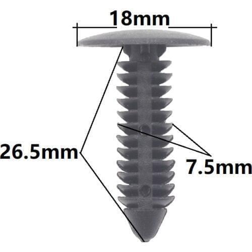 KA LI LI 30x Car Shield Retainer Rivet Black Plastic Clips ForGM Ford Chrysler