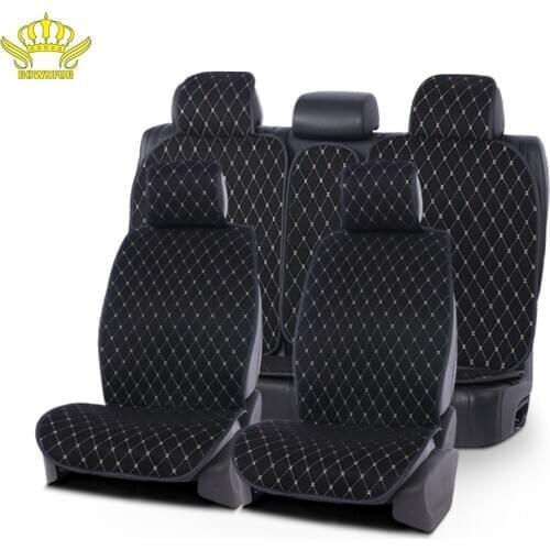 4 Seasons universal car seat cover Artificial suede suit for most cars VAN Trunk SUV front back 1 sets Auto Linen Seat Protector