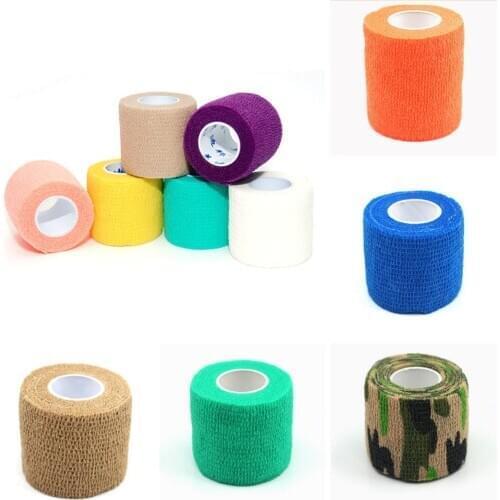 1Pc Waterproof Medical Therapy Self Adhesive Bandage Muscle Tape Finger Joints Wrap First Aid Kit Pet Elastic Bandage 6Colors