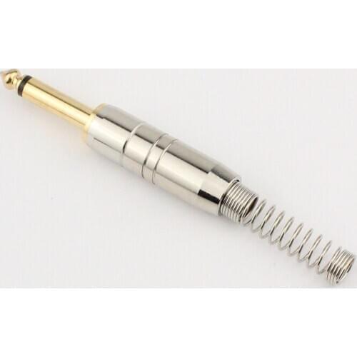 10 pcs Gold plated 1/4" 6.35 mm 6.5 mm Audio Plug Mono 2 poles Male wire solder type metal case microphone connector